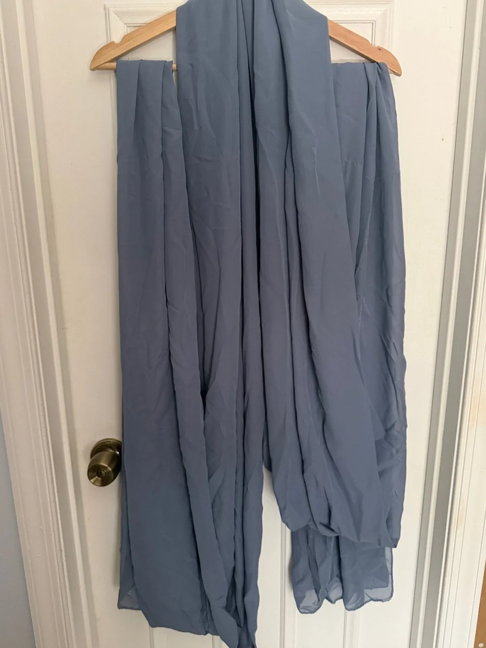 Dusty Blue Sheer Chiffon Curtain Panel - Elegant Draping for Events & Home